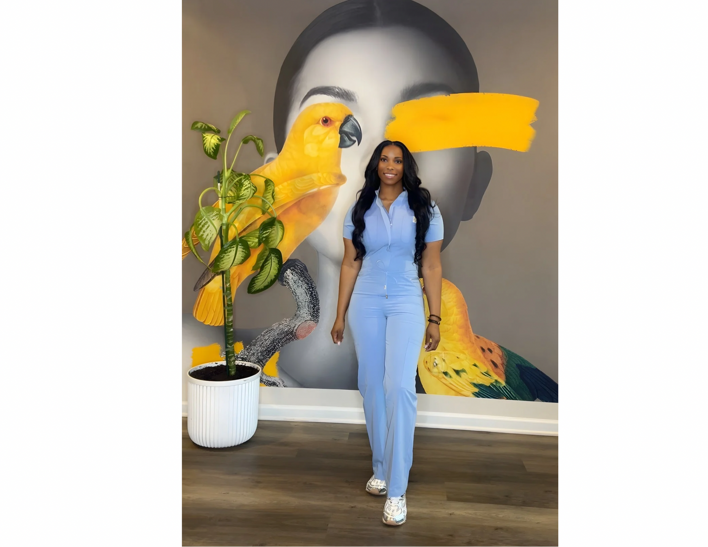 All-In-One Ceil Blue Wide Leg Jumpsuit