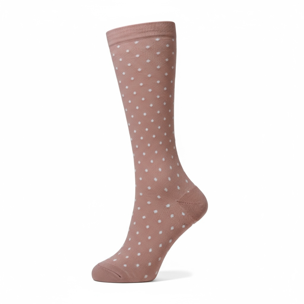 Mauve Dapper Dots Compression Socks