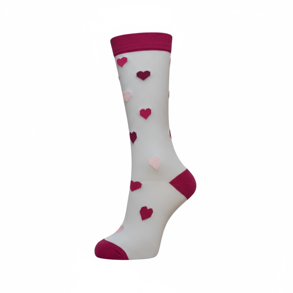 Pink Hearts Compression Socks