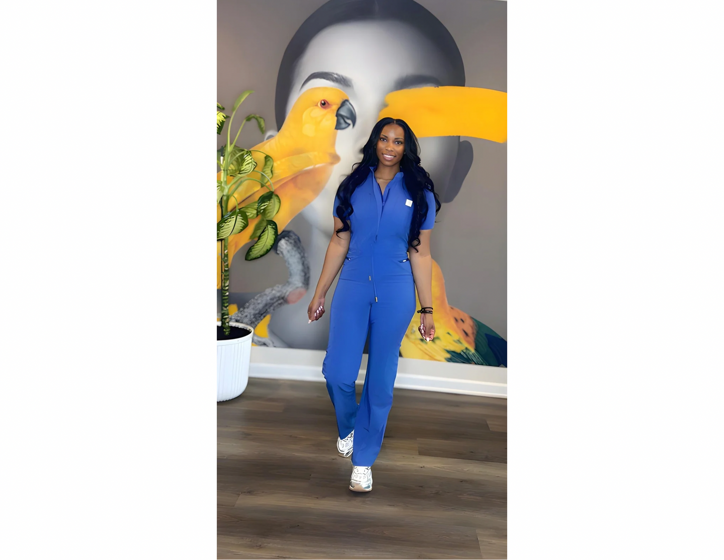 All-In-One Royal Blue Wide Leg Jumpsuit
