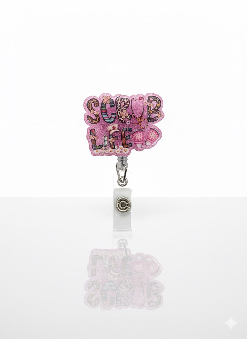 Leopard Scrub Life Badge