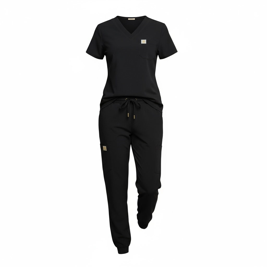 Cloud Soft Black Scrub Set