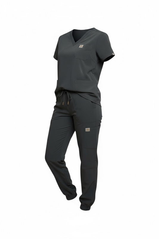 Cloud Soft Smokey Gray Scrub Set