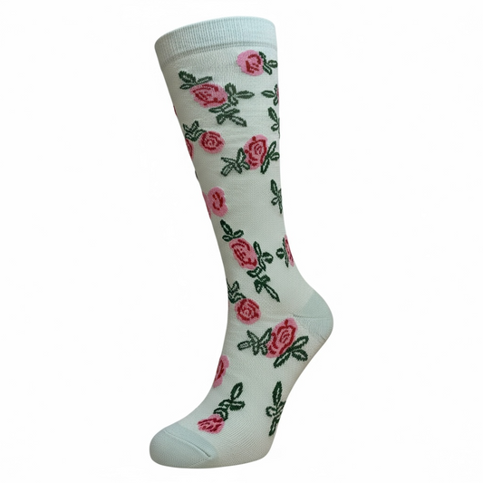 Trailing Floral Rose Compression Socks