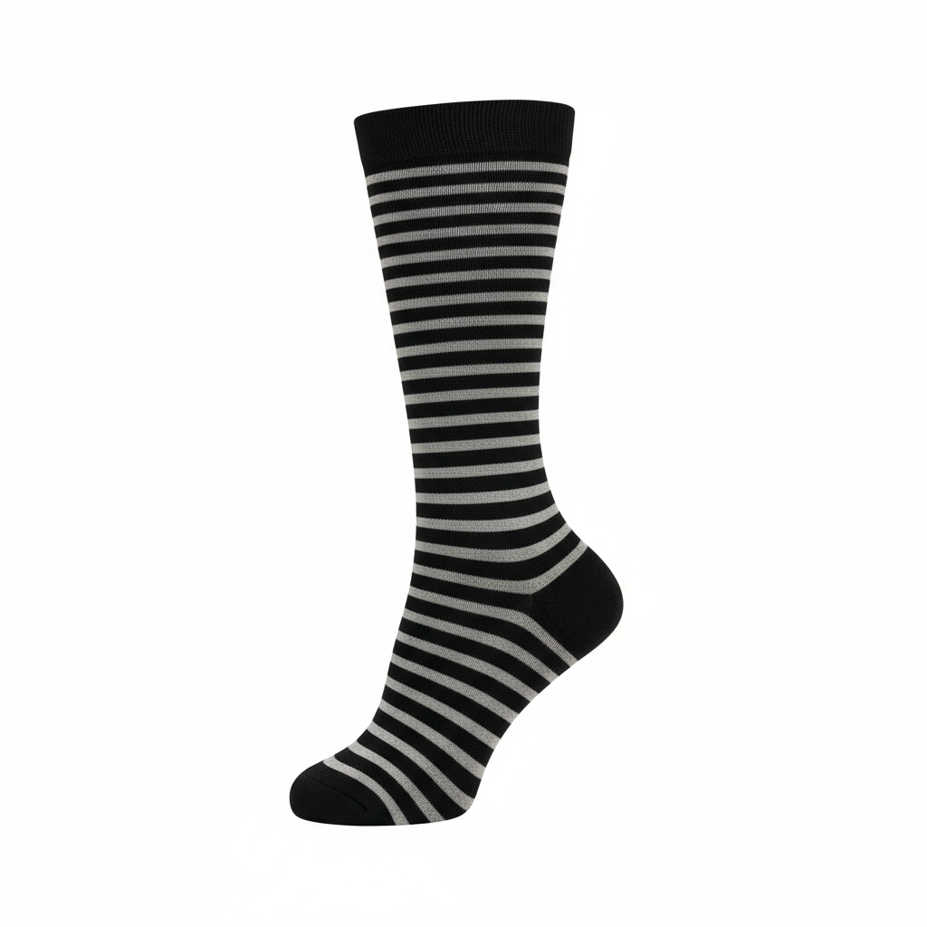 Black Striped Compression Socks