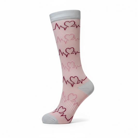EKG Pink Compression Socks