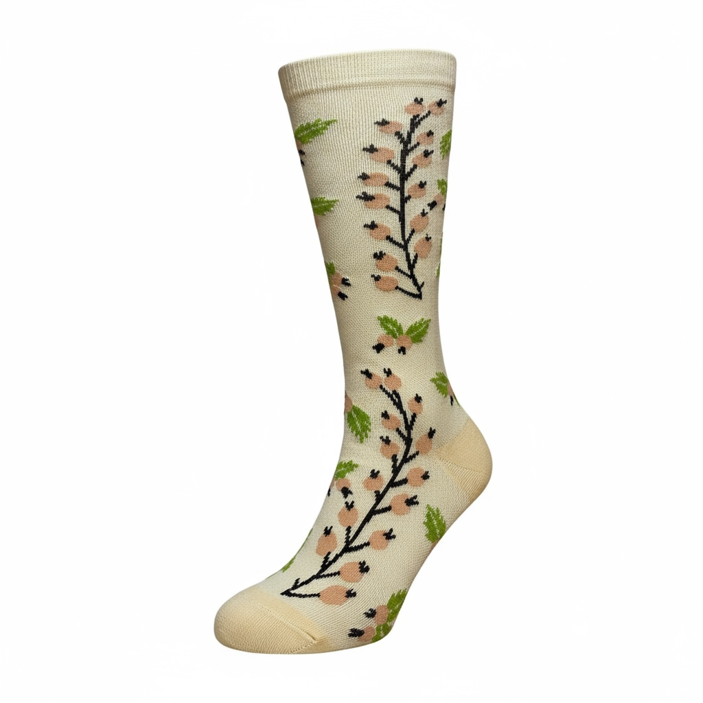 Trailing Floral khaki Compression Socks