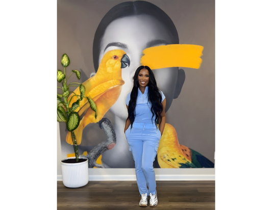 Ceil Blue Luxe Two-Piece Flare Set